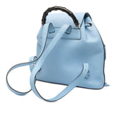 グッチ バンブー リュック バックパック 370833 ブルー系 ブラック レザー レディース GUCCI 【中古】